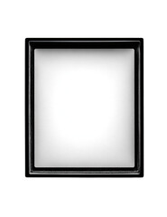Empty, square, black framed display