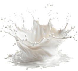 Milk splash, crown-like shape, radiating outwards