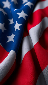 Close-up of the United States and Denmark flags waving together
