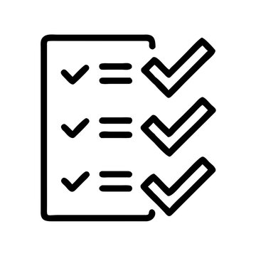 Checklist Document Icon - Survey Results and Task Completion Outline Vector
