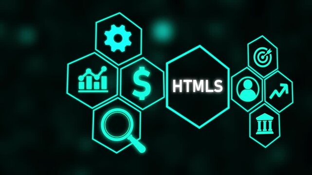 The concept of business, technology, the Internet and the network. HTML5.