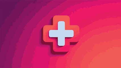 Obraz premium Abstract Plus Sign with Shadow Effect Over Gradient Background