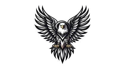 Obraz premium Majestic Eagle Soaring with Powerful Wings - A Symbol of Freedom.