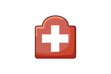 Obraz premium first aid kit icon,Medical Safety Vector Icon,Emergency Healthcare Symbol.