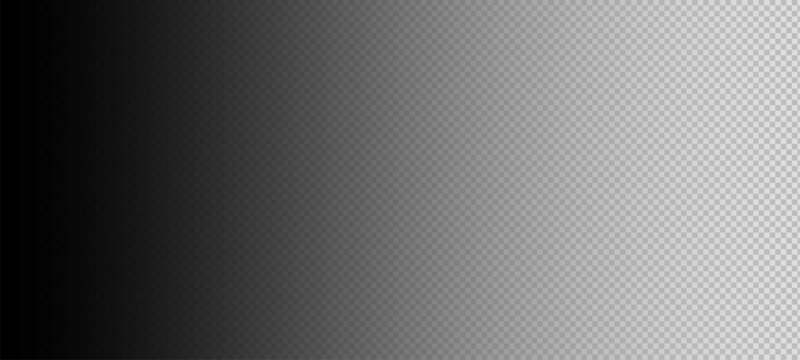 Black transparent gradient. Overlay vertical background. Gradient shadow and fade. Monochrome layer border from black to soft transparent grey tone. Vector design