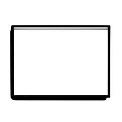 Clear acrylic monitor memo board with minimalist black line art on white background - clean vector illustration for desk organization and note-taking