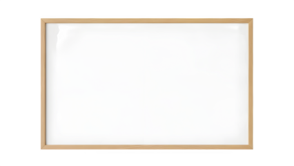 Blank wooden picture frame mockup with transparent background for art or photo display