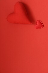 Love valentine background with red hearts.