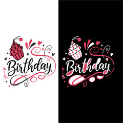 Handwritten Happy Birthday Vector Lettering Design.