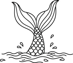 Fototapeta premium Silhouette of Mermaid’s Tail – Elegant Underwater Fantasy Design
