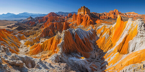 Vibrant danxia landforms in Zhangye Gansu region Generative AI
