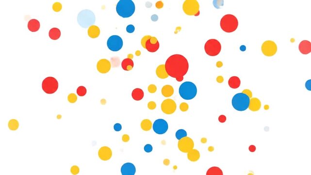 Abstract colorful floating dots animation against white background