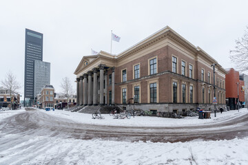 Obraz premium Winter cityscape in Leeuwarden, Netherlands