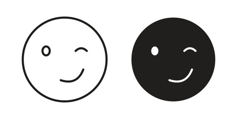 Smile wink icons logo design, Pictogram Icons