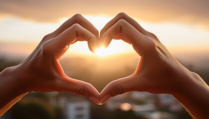 hands forming heart shape under warm soft light expressing safe zone consciousness symbolizing empathy and care