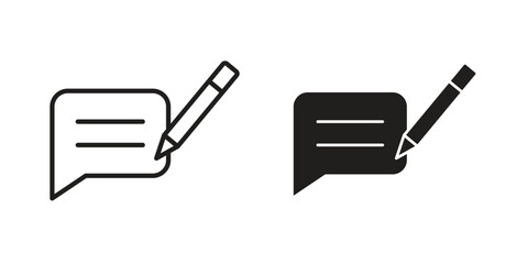 Write comment icons logo design, Pictogram Icons