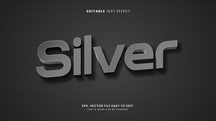 Clean 3D Silver Editable Vector Text Effect Matte Grey Style