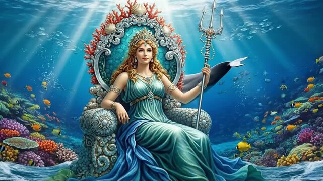 Goddess of the sea, Amphitrite, wife of the Greek god Poseidon.