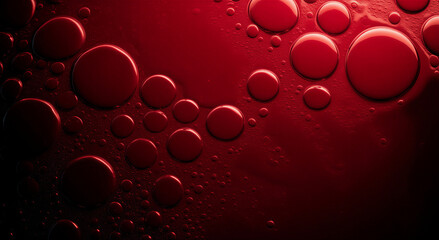 Bubbles closeup. Close-up of soapy bubbles in a red liquid. Use for cleaning product ads Close-up macro red drink bubbles, Water wave, close up of vibrant red liquid with bubbles