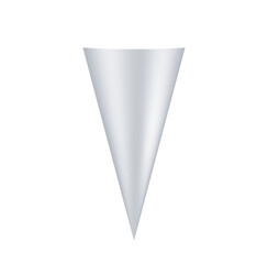 Ice cream cone packaging. Vector 3d realistic Mockup for your design. Empty template isolated on white background.
