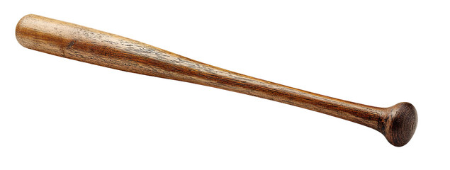 Wooden baseball bat on black background