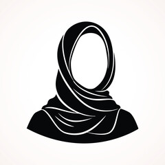 Modern Muslim Woman Hijab Silhouette Icon