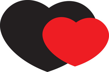 red heart on black background