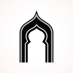 Islamic Arch Mehrab Silhouette Vector Design