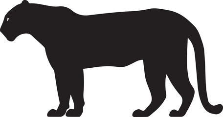 Fototapeta premium cheetah black Silhouette vector art Illustration with white background