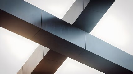 Intersecting charcoal and steel planes in harmony – Suitable for corporate strategy visuals, design agency backgrounds, or structural engineering.