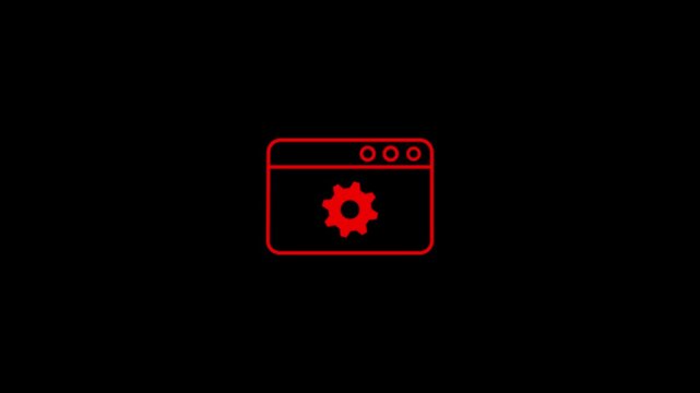 Website optimization line animation. Animated Webpage icon. Improving technical performance. 4k video