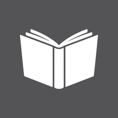 Minimalist White Open Book Icon Vector Illustration for Education and Knowledge Concepts