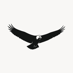 Obraz premium Eagle soaring through the sky with outstretched wings in a majestic flight illustration
