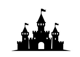 Obraz premium castle vector icon on a white background Vector black icon