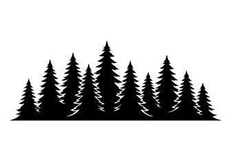 Obraz premium coniferous forest vector icon on a white background Vector black icon
