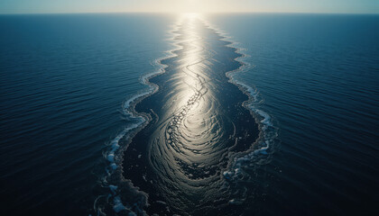 Dynamic ocean swirls open sea nature photography tranquil environment aerial view natural phenomenon