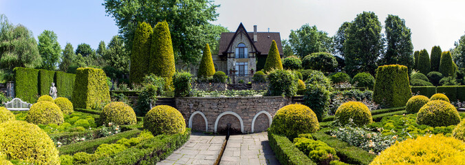 The picturesque grounds of the Orekhovno estate. Orekhovno village, Pustoshkinsky district, Pskov region, Russia