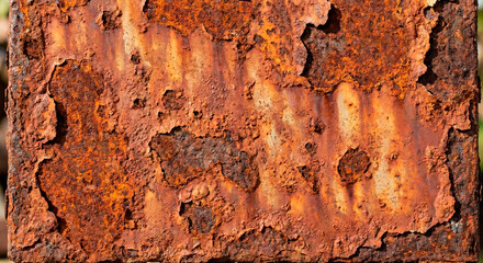 Fototapeta premium Rusty metal texture with orange and brown color gradients