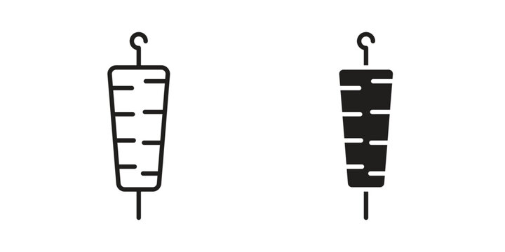 Kebab icons on white background. Line vector sign, symbol for web and mobile