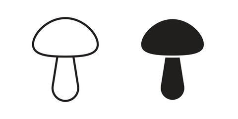 Mushrooms icons on white background. Line vector sign, symbol for web and mobile © Joss