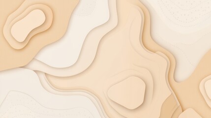 Sophisticated earth-toned background with 3D paper cut layers resembling a topographic map with subtle textured dots.