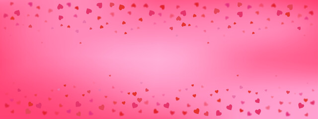abstract blur soft gradient pink color in panoramic background with heart shape and star glitter for show,promote and advertise product in happy valentine's day collection concept