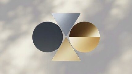 Minimalist composition of circle triangle and rectangle – Perfect for graphic design inspiration, architectural balance, or logic puzzles.