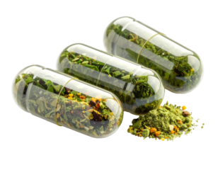 Herbal capsules representing natural wellness and holistic health