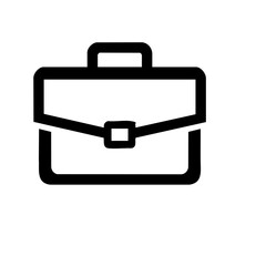 Vector icon of a briefcase, minimalist design, business symbol, professional representation