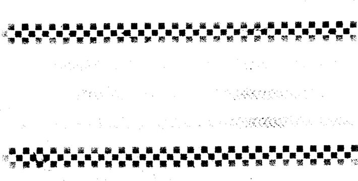 Grunge Checkered Warning Line Background Vector