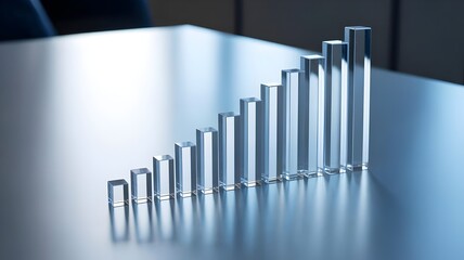 Translucent bar chart blocks – Great for analytics and growth concepts.
