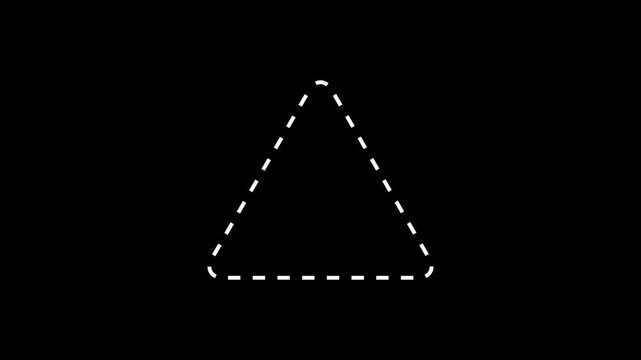 Tringle Dotted Line Frame Animation, Dotted line rectangle frame animation. Animation of a dotted line path from left to right point. border frame dotted line 