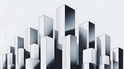 Geometric bar chart abstraction - Great for business progress visuals.