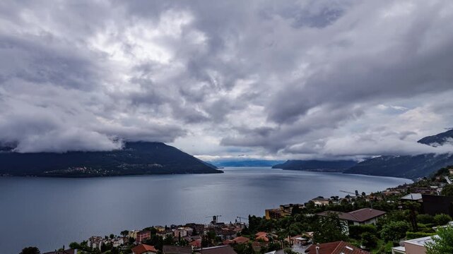 clouds over lake maggiore timelapse